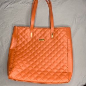 SOLD Joy&Iman Terra-cotta Quilted Leather Purse